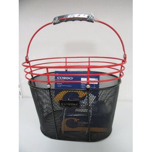 CORDO - Mand - AFNEEMBARE FIETSMAND - INCL BEUGEL -CC-500- Zwart / rood