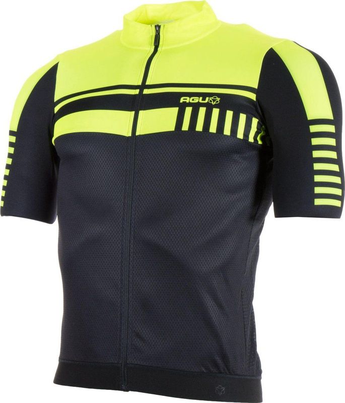 AGU Jersey SS Naro  Fietsshirt - Maat L  - Mannen - zwart/geel
