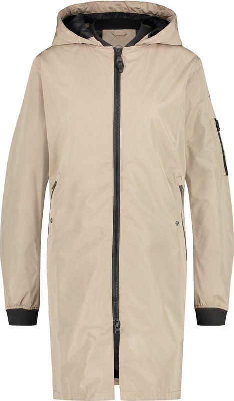 AGU - Long Bomber Regenjas - Beige - Polyester - Waterdicht