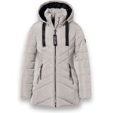 District - Gewatteerde Jas - Grijsbruin - Dames - Met Capuchon