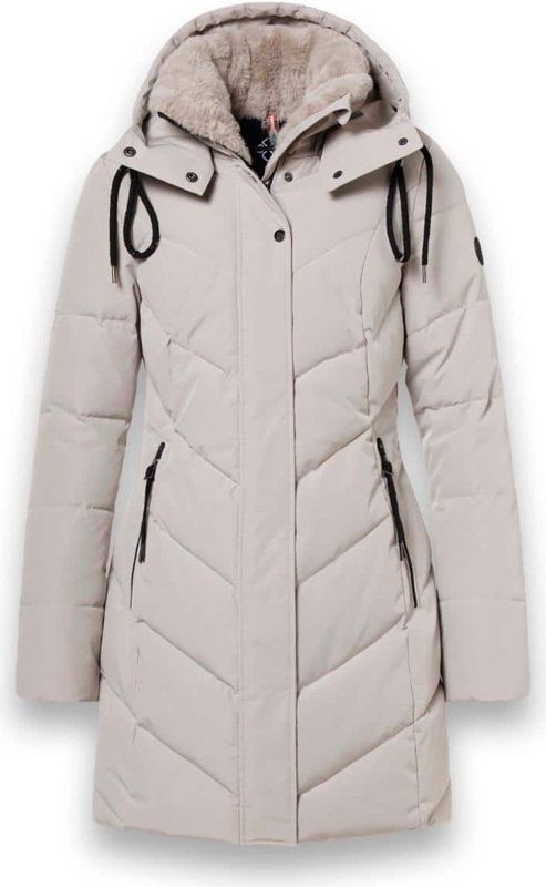 District - Zodiac - Dames Donsjack - Beige - Met Capuchon