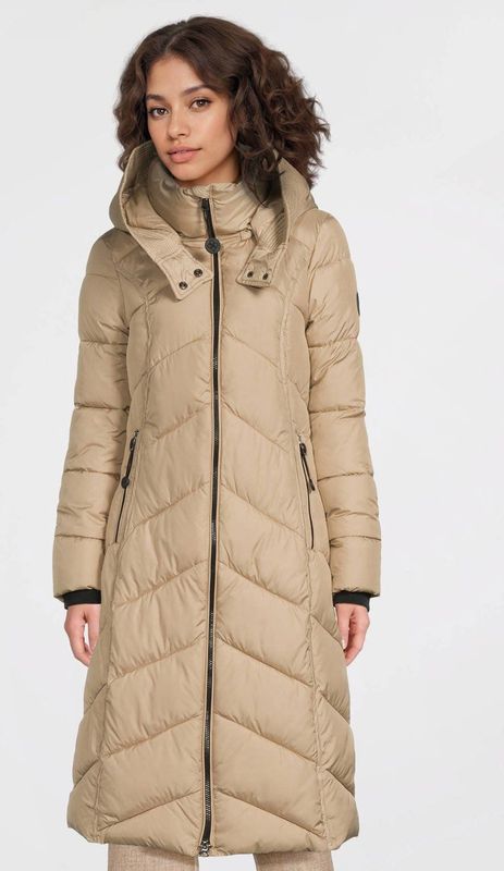 District AROSA - Damesjas - Geel - Lange Fantasie Step Jas - Waterafstotend