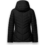 District - KAPRUN - Damesjas - Zwart - Imitatiedonsjack met Verstelbare Afneembare Capuchon