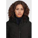 District - KAPRUN - Damesjas - Zwart - Imitatiedonsjack met Verstelbare Afneembare Capuchon
