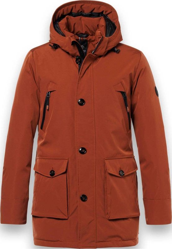 WEST - Brique - Lange Jas - Hoogwaardig Technisch Polyester - Afneembare Capuchon