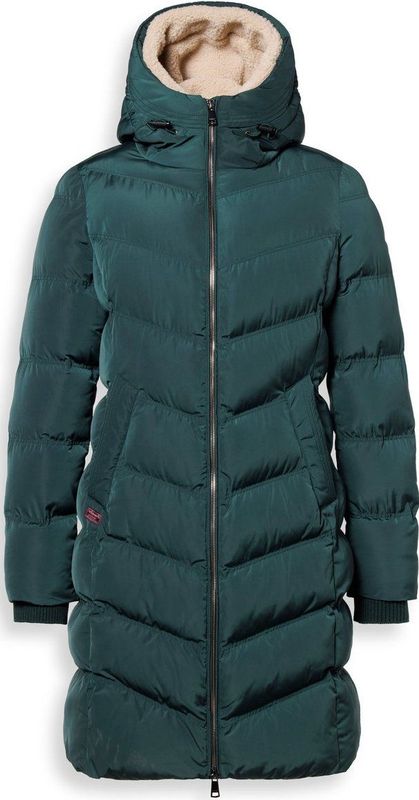 Sigrid - Winterjas - Donkergroen - Gewatteerd - Lange Pasvorm