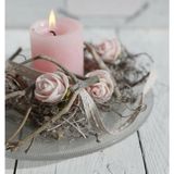 Ideas4seasons Decoratie roosjes foam - bosje van 12 - lichtroze - Dia 2 cm - hobby/DIY bloemetjes