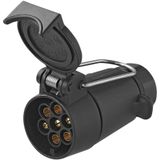 ProPlus - Zwevende Aanhangerstekker - 7-polig - Kunststof - Zwart