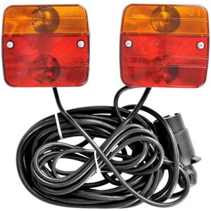ProPlus Aanhangerverlichtingsset met Magneten en 7 Polige Stekker (7.5m + 2.5m Kabel)