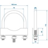 Pro Plus U-Beugel 60/70 mm voor Neuswielklem - 2 stuks - blister