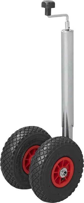 Pro Plus Neuswiel Ø 48 mm voor Aanhanger - Dubbel Wiel - Kunststof Velg - Luchtband - Ø 260 x 85 mm