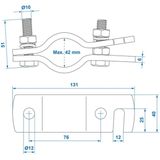 Pro Plus Trekhaak Hulpkoppeling - Klemdeel - met Sleuf - Zwart