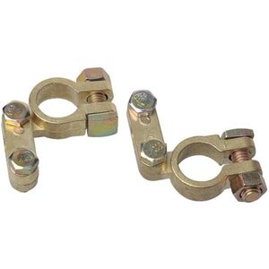 ProPlus Accupoolklem set - messing en staal - Ø 16-17 mm - goud - 2 stuks