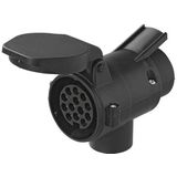 Pro Plus Verloopstekker - 13 naar 7 Polig - met Constante Plus - 12 Volt - Zwart