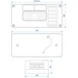 Pro Plus Achterlicht Aanhangwagen - Caravan - 6 Functies - 215 x 100 mm - Rechts - blister