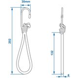 Pro Plus Haak Metaal met Elastische Lus - 14 cm