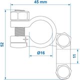 ProPlus - Accupoolklem - Zwart - Messing en Staal