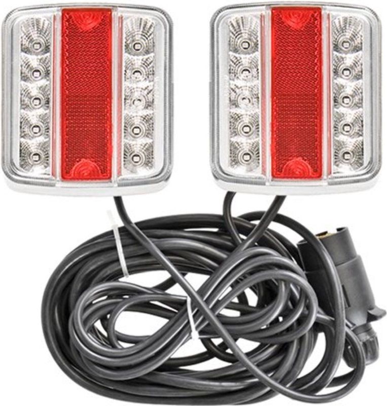 Pro Plus Aanhangerverlichtingsset LED met Magneten - 7.5 en 2.5 meter Kabel - 7 Polige Stekker