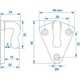 Pro Plus Haak - Touwhaak - Metaal - 40 x 45 mm - 10 stuks