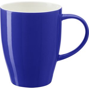 Bellatio Design Koffie mokken/bekers Paris - 1x - porselein - met oor - kobalt blauw - 350 ml