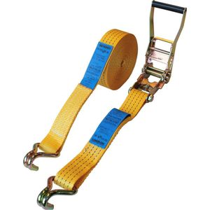 Topprotect Spanband geel - 50mm - met ratelgesp en haken - 9m