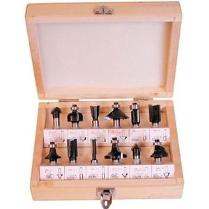 HiKOKI 711016 - 12 Delige Frezenset - Houten Koffer - 6mm