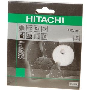 Hikoki accessoires Schuurschijf D.125 K150 Velcro Wit (10 St) - 753136