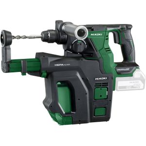 HiKOKI DH18DBL W2DZ accu boorhamer 18V ,brushless, exclusief accu's en lader, inclusief systainer HSC IV incl stofafzuigunit hsc II