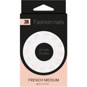 2B - French Medium - Kunstnagels - 27 Stuks - Inclusief Nagellijm