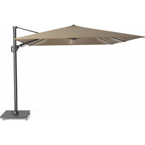 Zweefparasol Challenger Zijwaarts Kantelbaar (T2) 3x3 meter taupe zonwering - Platinum