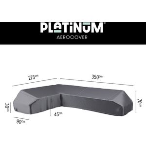 Loungesethoes Platinum AeroCover Anthracite Platform Left (350 x 275 x 90 x H30/45/70 cm)