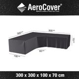 Aerocover loungesethoes rechts 300 x 300 B 100 H 70 cm