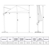 Platinum | Zweefparasol Challenger T² Glow Ø350 cm | Antraciet