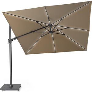 Platinum | Zweefparasol Challenger T² Glow 300 x 300 cm | Taupe