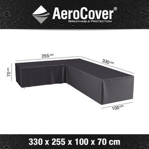 AeroCover | Loungesethoes 330 x 255 x 100 x 70(h) | L-vorm Links