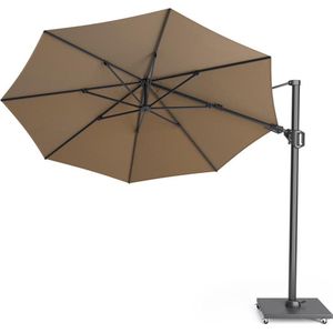 Platinum Sun & Shade – Zweefparasol – Challenger T² - Ø350cm – Taupe – Dubbel Kantelbaar – 360° Draaibaar – 96% UV protectie