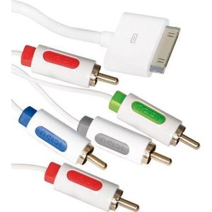 ICIDU AV Component Cable 2m White 2m Apple 30-p 6 x RCA Wit composiet videokabels