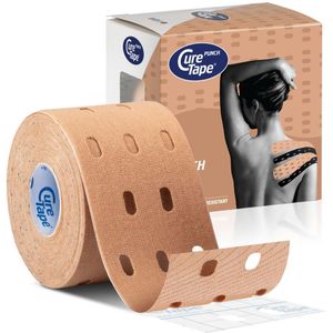 CureTape® Punch - Beige - Kinesiotape - Uniek gatenpatroon - Werkt sterker op huid en fascie - 5cm x 5m