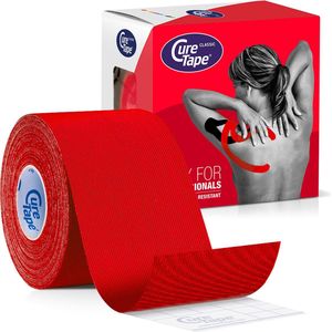 CureTape® Classic - Kinesiotape - Rood - 5 cm x 5 m - 1 Rol - Elastische Tape