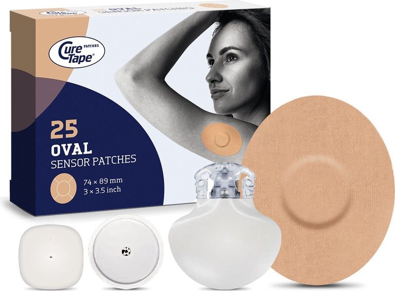 CureTape - Sensor Patches - Beige - Sensor Pleisters - Freestyle Libre 2 & 3 - Dexcom G6 & G7 - Medtronic Guardian - 25 Stuks