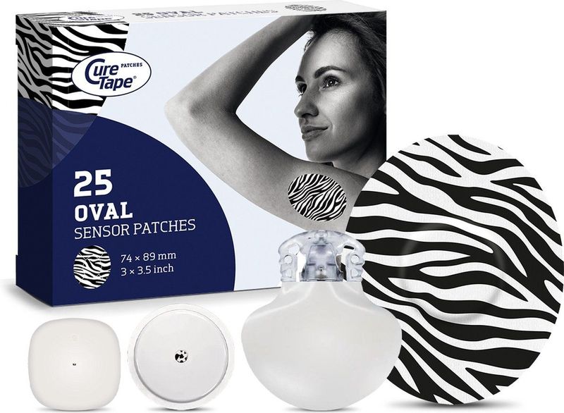 CureTape - Patches ART - Sensor Pleisters - Zebra - Huidvriendelijk, Latexvrij, Waterresistent - 25 Stuk