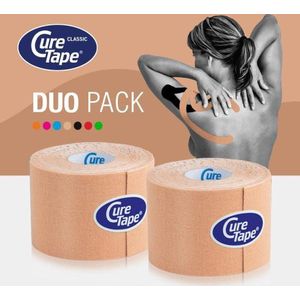 CureTape® Classic voordeelset - Beige - 2 rollen - Kinesiotape - 5cm x 5m