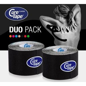 CureTape® - Classic - Kinesiotape - Zwart - 2 Rollen - 5cm x 5m