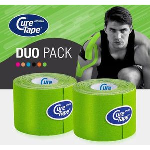 CureTape® Sports voordeelset - 2 rollen - Kinesiotape - Lime - Extra kleefkracht - 5cm x 5m