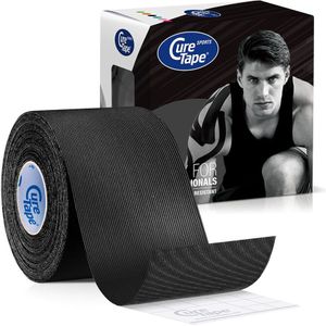 CureTape® Sports - Zwart - Kinesiotape - Extra kleefkracht - 5 cm x 5 m