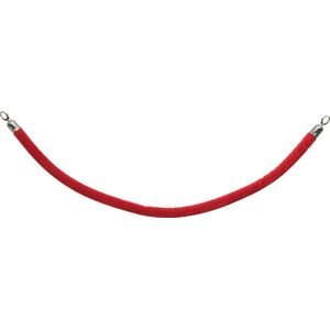 Securit® Fluwelen Koord In Rood En Roestvrijstalen Haken 153 cm|1 kg - rood RS-CLRP-CHRD