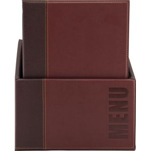 Menukaarten box Trendy Wijn rood - set van 20 menumappen