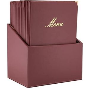 Securit® A4 CLASSIC 20 Menüdeckelbox-Set in weinrot