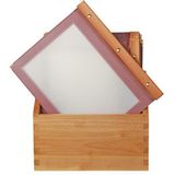 Securit Wood-Range wijnkaart (x20) box, incl. 2 dubbele inleg voor menu's (voor 4 pagina's A4), wijnrood, hout, rood