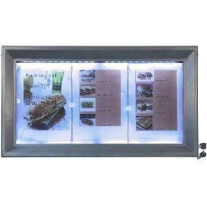 Securit extern led-menu/informatiedisplay case – gecoat staal